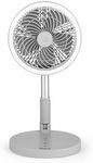 Beldray COMBO-7320 Cordless Foldable 3 in 1 LED Fans, 9 W, Rechargeable Battery, 3 Speed Settings & Natural Wind Mode, Use as Desk, Pedestal or Wall Fan, Set of 2, Grey