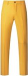 UNINUKOO Mens Dress Pants Slim Fit Solid Color Skinny Trousers Classic Business Casual Wedding Suit Pants US Size 31W x 31L Yellow