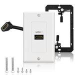 HDMI 2.1 Wall Plate, Electop 8K HDMI Wall Outlet Pass Through with Low Voltage Metal Mounting Bracket, Supports 8K@60Hz and 4K@120Hz, 3D, HDR, 48 Gbps HDMI Box, Fits Home Theater Systems