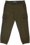 X RAY Jeans Little Kids Stretch Pants, Flexible Commuter Colored Denim Jeans, Casual Pants for Boys, Olive, 4