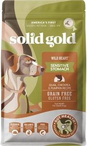 Solid Gold Sensitive Stomach Dog Food for Adult & Senior Dogs - Grain Free Healthy Dog Food w/Real Quail, Pumpkin, Fiber & Probiotics for Gut Health & Digestion - Kibble for Sensitive Stomachs - 24LB