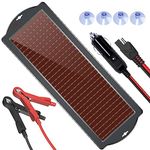 Solar Car Battery Trickle Charger, 12V 1.8W Solar Battery Charger Car, Waterproof Portable Amorphous Solar Panel For Automotive, Motorcycle, Boat, Atv,Marine, RV, Trailer, Powersports, Snowmobile, etc