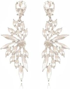 FENBORY Rhinestone Statement Earrings Cluster Crystal Drop Dangle Earrings Teardrop Chandelier Earring Dangling Prom Wedding Bridal Earrings for Women, Zinc, Rhinestone