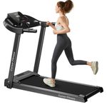 CURSOR FITNESS Home Folding Treadmill with Pulse Sensors, 2.5 HP Quiet Brushless, 7.5 MPH, 265 lbs Capacity