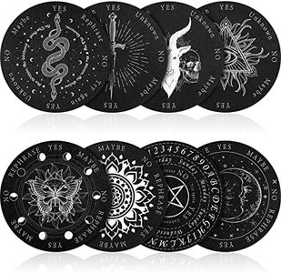 8 Pack Pendulum Board for Divination Dowsing Board Divination Metaphysical Message Witch Wooden Board Wiccan Decision Making Pendulum Kits for Beginners, 6 Inch (Retro Style)