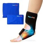 Foot & Ankle Pain Relief Ice Wrap with 2 Hot/Cold Gel Packs by TheraPAQ | Best for Achilles Tendon Injuries, Plantar Fasciitis, Bursitis & Sore Feet | Microwaveable, Freezable and Reusable (XS-XL)