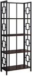 Monarch Specialties I 3617 Bookshelf, Bookcase, Etagere, 4 Tier, 62" H, Office, Bedroom, Metal, Laminate, Brown, Black, Contemporary, Modern