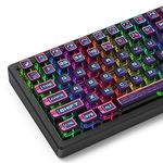 GTSP Pudding PBT Keycaps 60 Percent with Punk Style, 116- Keys Transparent Keycaps ASA Profile Doubleshot Custom Replacement Key Caps US Layout for 60% 75% Full 104 Key Set Mechanical keyboard