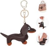 Giantree Leather Dachshund Keychain, Dachshund Keychain Bag Pendant Key Chain Fashion Cute Puppy Dog Charm Gifts for Favorite People Women Men Children Birthday Keyring