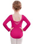 Zaclotre Team Basic Leotards for Girls Long Sleeve Crisscross Ballet Dance Gymnastic Outfits for Kids