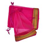 brown leaf Women Set Of 12 Organza 9 X7 Inch Potli Bags Pouch Best For Wedding Anniversary Party Supply Return Gifting Bags (Pink)