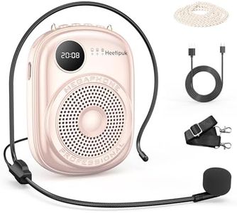 Portable Mini Voice Amplifier,PA System Voice Amplifier with Wired Microphone and Speaker,Personal Voice Amplifier for Teachers, Speech,Tour Guides,Coaches, Bluetooth 5.0 TF Card-Pink