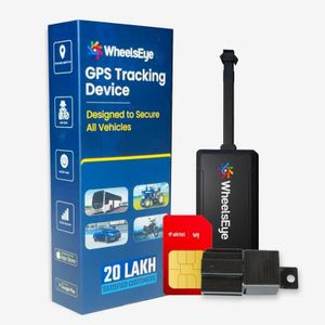 Wheelseye Vehicle GPS Tracking Device with App Subscription, Live Tracking, Remote Lock & Geofencing – SIM Card Included - Compatible with Cars (GPS Device - 1 Year Subscription)