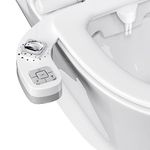 Bidet Attachment for Toilet UK, Non-Electric Ultra Slim Bidet Hot & Cold water bidet with Self-Cleaning Dual Nozzle Front & Rear Wash Bidet Toilet Attachment, Adjustable Water Pressure