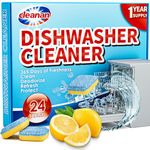 Dishwasher Cleaner Deep Clean Tablets - 24 Pack Powerful Descaling and Refreshing Pods, Deep Cleaning for Dish Washer Machine, Natural Ingredients, Heavy Duty for Sparkling Clean - Yearly Supply