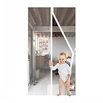 Magnetic Door Screens for Patio, Heavy Duty Mesh Screen Door with Magnets for Sliding Glass Magnet Screens Door Curtain Door Net with Magic Storage Belt Black Fits Door Size32x80 Screen Size 34x82in