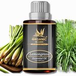 Organic Nilgiris Lemongrass Essential Oil: Natural Uplifting Aroma for Home Fragrance, Aromatherapy Bliss, Candle & Soap Making, Insect Repellent, and Effective Cleaning Companion-(15ml-1p)