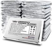 EVERLIT Survival Emergency Mylar Thermal Blanket, Foil Space Blanket Designed for NASA, Body Warmer Blanket for Outdoor, First Aid, Camping Gear, Hiking Travel (Silver, 12 Pack)