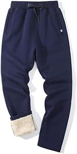 Flygo Men's Winter Warm Fleece Jogger Pants Sherpa Lined Sweatpants Active Track Pants