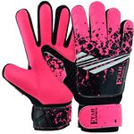 EFAH SPORTS Football Goalkeeper Gloves For Boys kids Children Youth Soccer Goalie Glove with Super Grip Palms (Pink, Size 5 suitable for 9 to 12 years old)