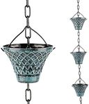 Tfro & Cile Rain Chain Gutter Downspout Catcher Outside Water Diverter Decorative Garden Rain Cups Chime Home Decor - 8 1/2 Feet Long