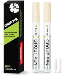 Grout Pen Beige Grout Cleaner - 2 Pack - Grout Sealer Removal Tool Repairt Kit, Quick Drying and Waterproof Grout Tile Marker for Tile Floors - Beige, 3mm Tip