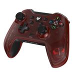 EvoFox Elite X Wireless Gamepad for PC with 2 Programmable Macro Back Buttons, Adjustable Dual Vibration Motors,Turbo Mode,Analog Triggers, High Precision joysticks,Low Latency Plug and Play,Free USB Extender,Translucent Shell Controller for pc (Red)