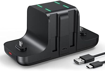 NEWDERY Controller Charger Dock for Nintendo Switch Pro Controller and Joy con, 6-in-1 Fast Charging Dock Station for Switch & OLED Model & Lite with Charging Indicator and Type C Charging Cable