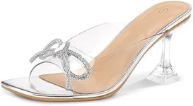 mysoft Women's Clear Heeled Sandals