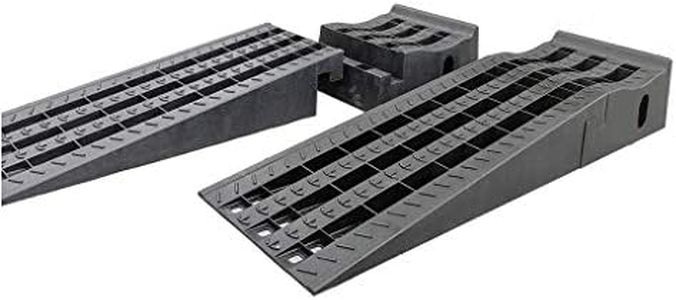 KATSU Plastic Car Ramps, Extra Wide Detachable, 2PCs Heavy Duty Garage Ramps for Lifting Automotive Vehicles Workshop Car Service and Repair 161921