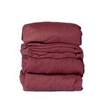 Mayfield Camping Accessories 4 Piece RV King Sheets Set - Fits 72"x80"x10" RV King Mattress 100% Cotton Flannel Camper Sheets - Burgundy Dark Red Sheets - Made in USA Camping Bedding