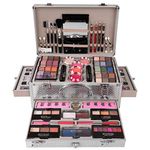 JasCherry All-in-One Make-up Box Set Multi-purpose Cosmetic Storage Beauty Case Professional Contain Eyeshadow Concealer Lip gloss Blusher Compact Powder Eyebrow and Makeup Pencil Brush #1