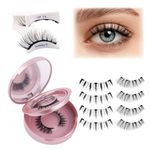 Magnetic Eyelashes 2 Pairs Reusable Magnetic Lashes Natural Look Magnetic Lashes Kit with Applicator No Glue Needed Magnetic Eyelashes Kit Easy to Wear and Remove(Magnetic Eyelashes-CX02)