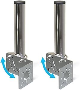 2 PCS Stainless Steel 1.5" Diameter Antenna Mount Pole Bracket to Wall for Cell Phone Signal Booster Antenna Outside Home Weather Station 10" Length Antenna Mast Mounting Pole Clamp Adjustable Angle