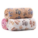 COMSLE Fluffy Dog Blankets Washable for Small Medium Large Dogs, 3 Pack Soft Fleece Cat Blankets for indoor cats, Pet Puppy Blanket Sleeping Mat for Sofa Bed