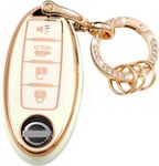 Snugfit for Nissan Key Fob Cover with Metal Braided Rope Keychain for Nissan Accessories, Upgraded Soft Key Case for Nissan Altima Rogue Murano Sentra Maxima Titan