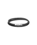 BOSS Jewelry Men's ARES Collection Leather Bracelet Black - 1580489M