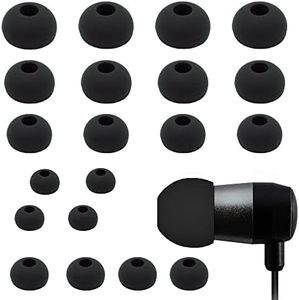 MMOBIEL 10 Pairs Silicone Ear Tips Earbuds Buds Set Compatible with Various Headphones (Black)