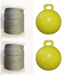 2 Pack of KUFA Sports Ø1/4" x 400' Lead Rope and Yellow Flaot Combo for Prawn Trap (LQ4+F15Y) x2