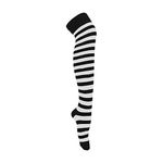 Robelli Girls Long Over the Knee Stripy Cotton Blend Socks (White/Black)