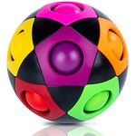 Coolzon Magic Rainbow Ball, New Version Puzzle Ball Magic Ball Speed Cube 3D Puzzle Toy for Adults & Kids, Black