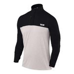 TCA Fusion Gym Tops For Men Training Sports Long Sleeve Running Top Men Gym Clothes - Heather Grey/Black, L