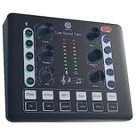 DIGIMORE Audio Mixer | Live Sound Card | Audio Interface with DJ Mixer Effects and Voice Changer, Podcast Production Studio Equipment, Prefect for Streaming Singing Gaming (D-220)