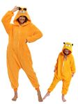 DKRUW Kids Onesie Pajamas Animal One Piece Orange Cat Costume Halloween Cosplay for Boys Girls Family (Orange Cat, 10Years)