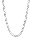 Men Chains Necklace,Mens Boys Cuban Link Chain Necklace Water Resistant Stainless Steel Necklace for Women Boys Kids Thin Figaro Necklace Chain (5mm Wide, 18")