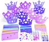 Fun Express DIY Birthday Crown Princes Party Kit - Makes 12 Princess Crowns for Girls | Birthday Party Hat | Kids Party Activity | Birthday Crown for Girls