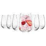 Argon Tableware 6x 590ml Stemless Gin and Tonic Glasses Set - 'Corto' Range - Modern Style Picnic & Party Glass Balloon Tumblers for G&T, Cocktails, Wine