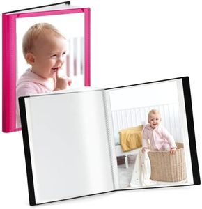 CRANBURY Small Photo Album 4x6 (Pink) - 2-Pack Plastic 4 x 6 Photo Book Album, Each Shows 48 Pictures, Mini Picture Album Binder with Customizable Cover, Baby Photo Books with 4x6 Photo Sleeves