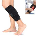 NUCARTURE Adjustable Calf Support Brace Shin Splint Compression Wrap Lower Leg Wrap Support For Torn Calf Muscle Strain, Sprain Pressure Bandage Tennis Leg Muscle Swelling Reduction & Improved Circulation for Men and women (Black, 1pc)