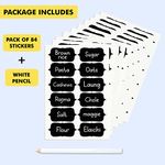 INKWARE Pack of 84 Pcs Black Waterproof Vinyl Stickers for Decals Craft, Kitchen Jar containers Labels, Mason Jars Glass Bottles Sticker with White Pencil